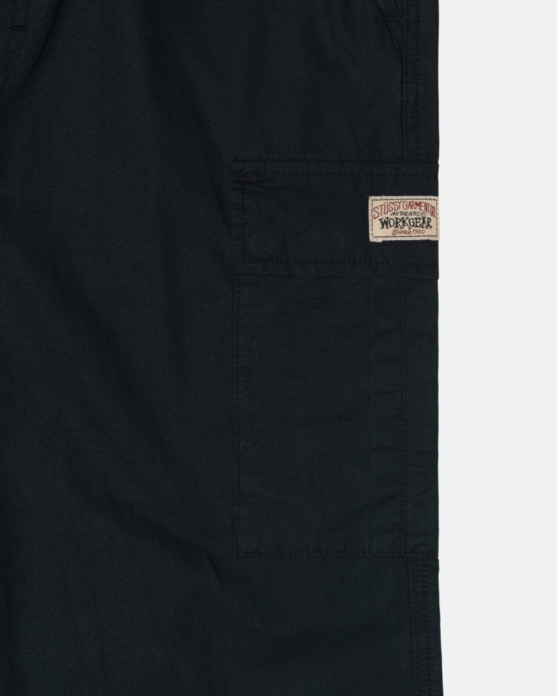 Black Men's Stussy Ripstop Cargo Beach Pants | CA0000587