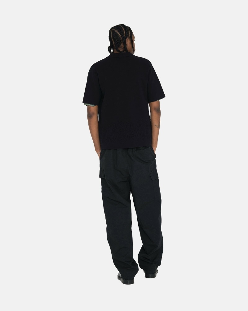 Black Men's Stussy Ripstop Cargo Beach Pants | CA0000587