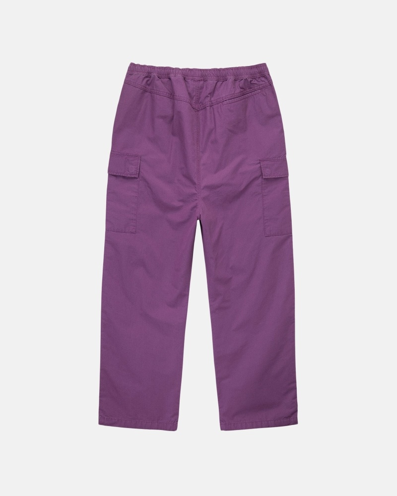 Black Men's Stussy Ripstop Cargo Beach Pants | CA0000588