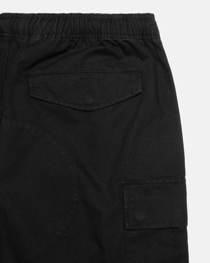 Black Men's Stussy Ripstop Cargo Shorts | CA0000671