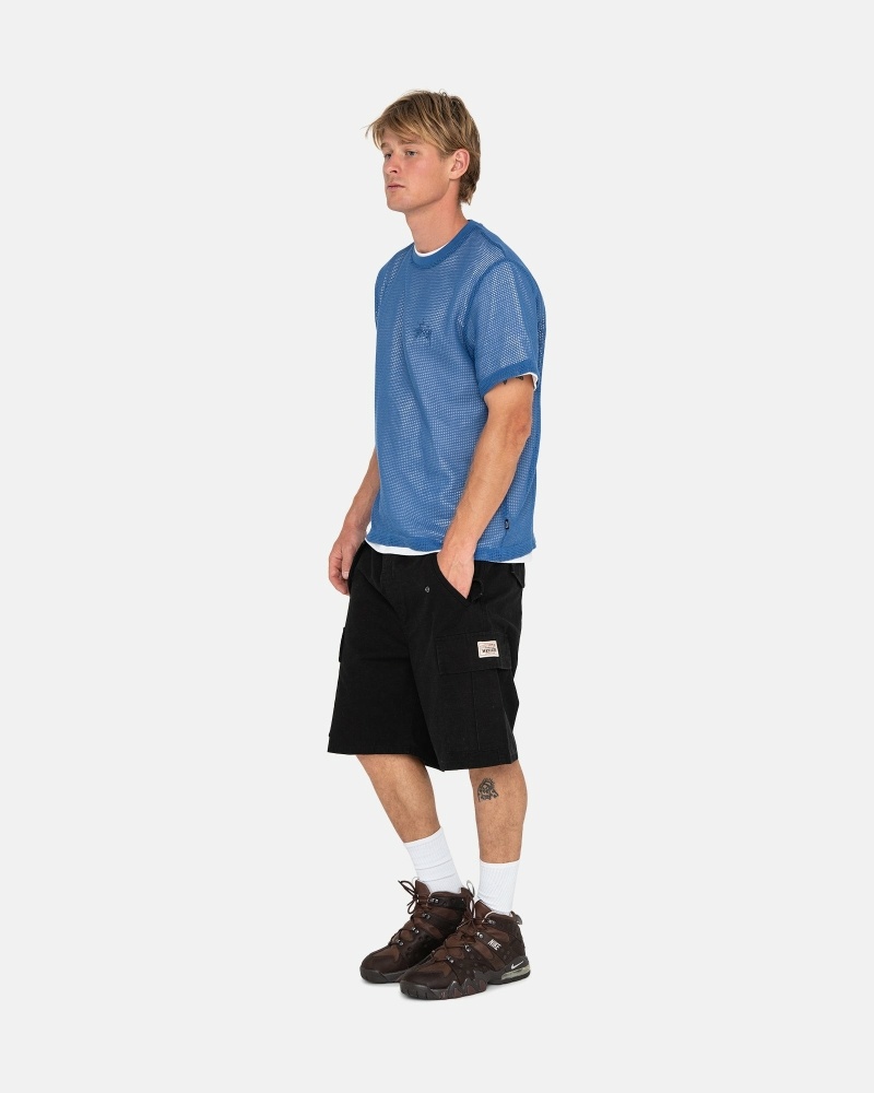 Black Men's Stussy Ripstop Cargo Shorts | CA0000671