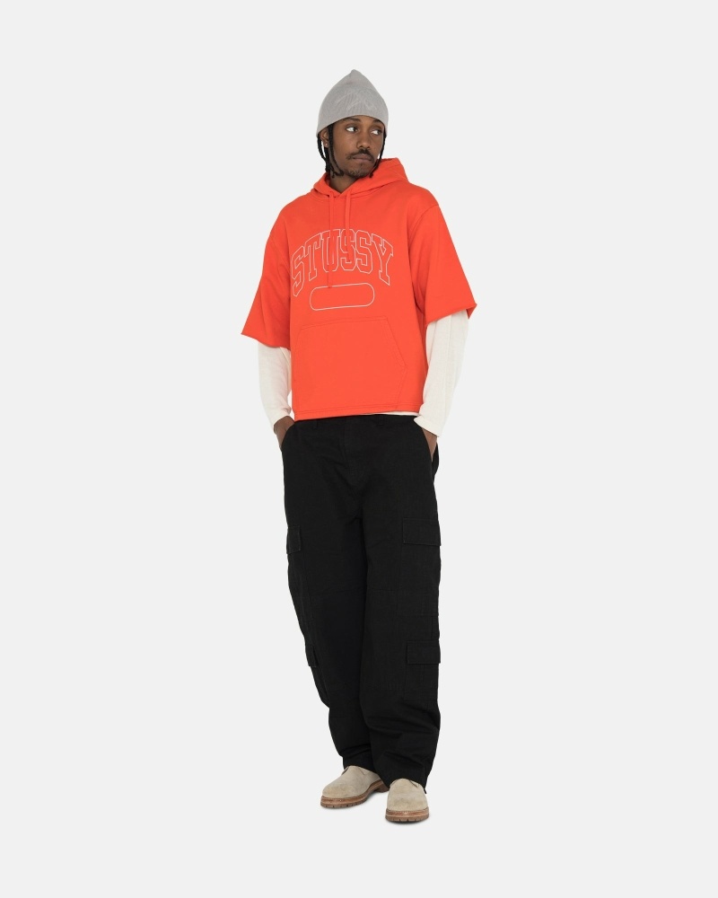 Black Men's Stussy Ripstop Surplus Cargo Pants | CA0000590