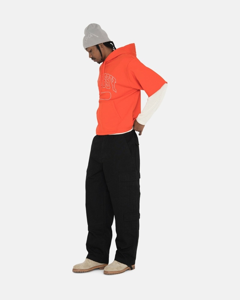 Black Men's Stussy Ripstop Surplus Cargo Pants | CA0000590