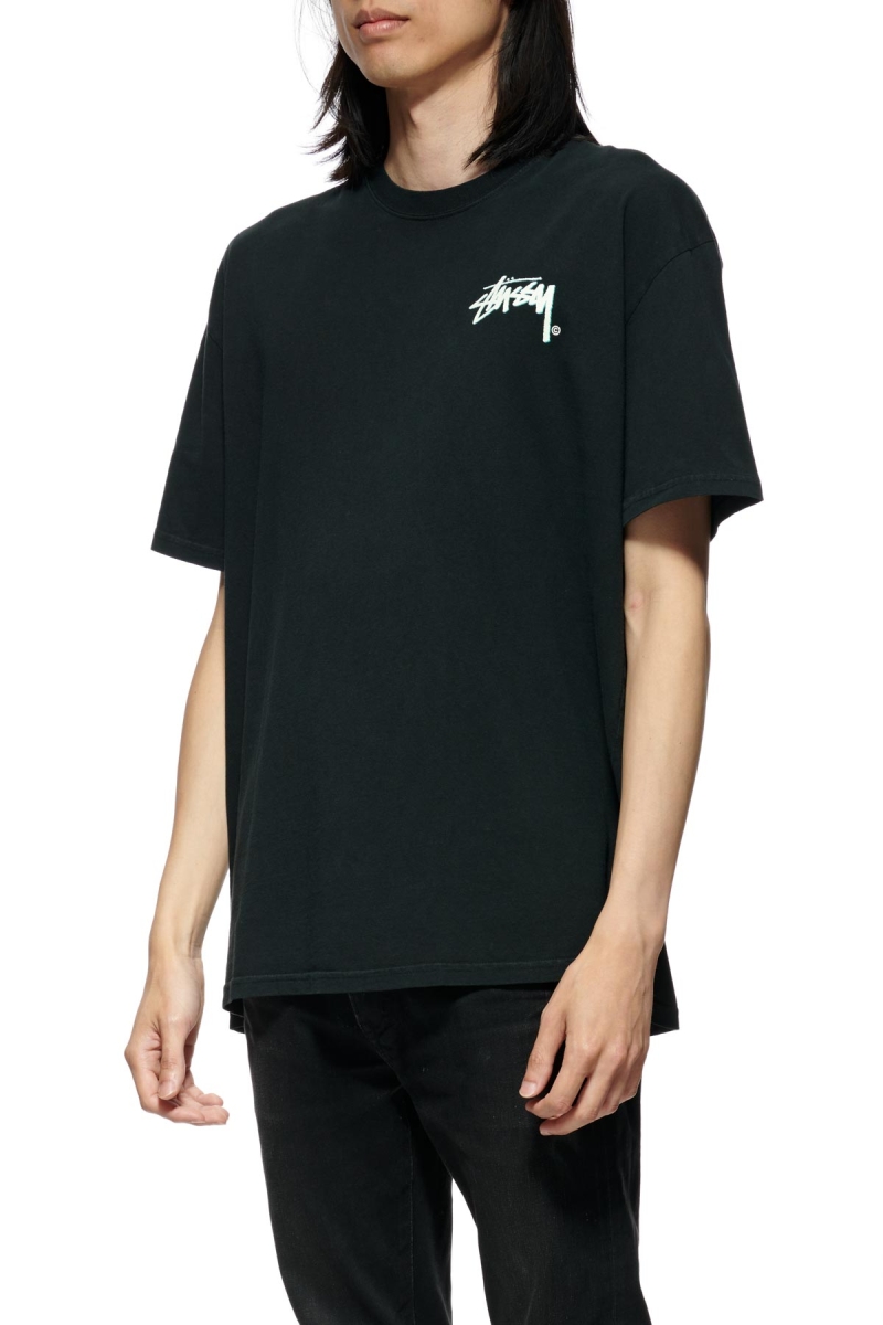 Black Men's Stussy Shadow Stock SS T Shirts | CA0000261