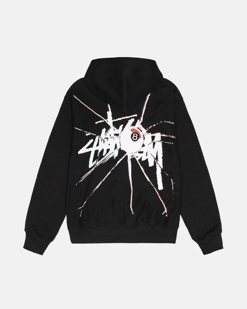 Black Men\'s Stussy Shattered Zip Hoodies | CA0000062