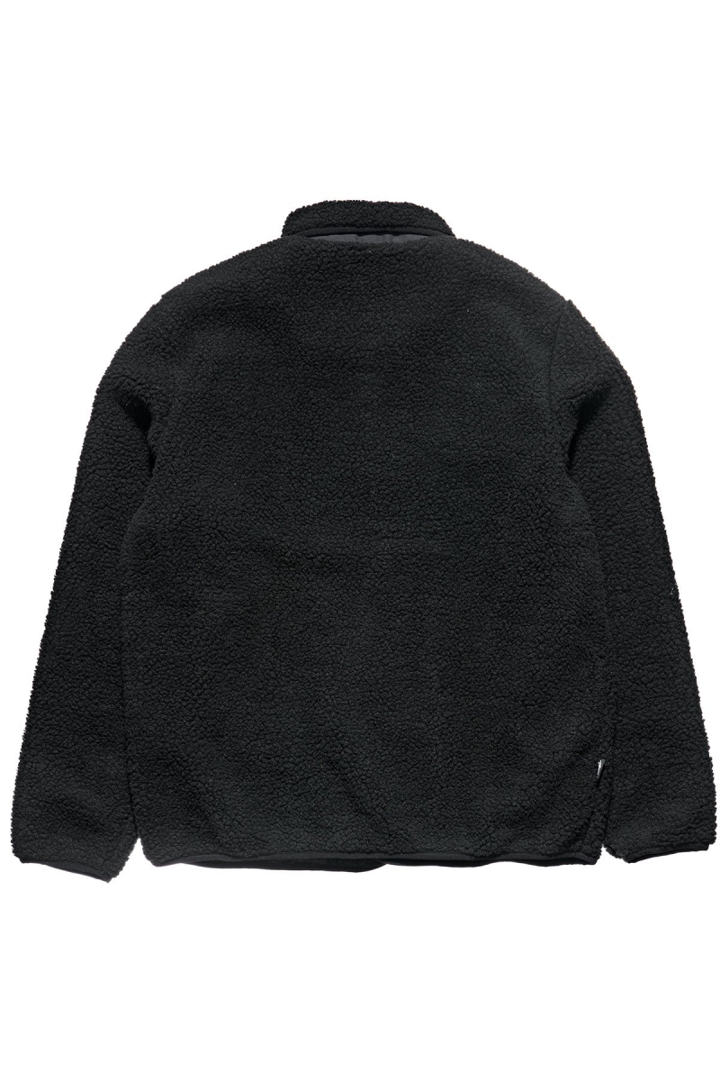 Black Men's Stussy Sherpa Button Down Jackets | CA0000357