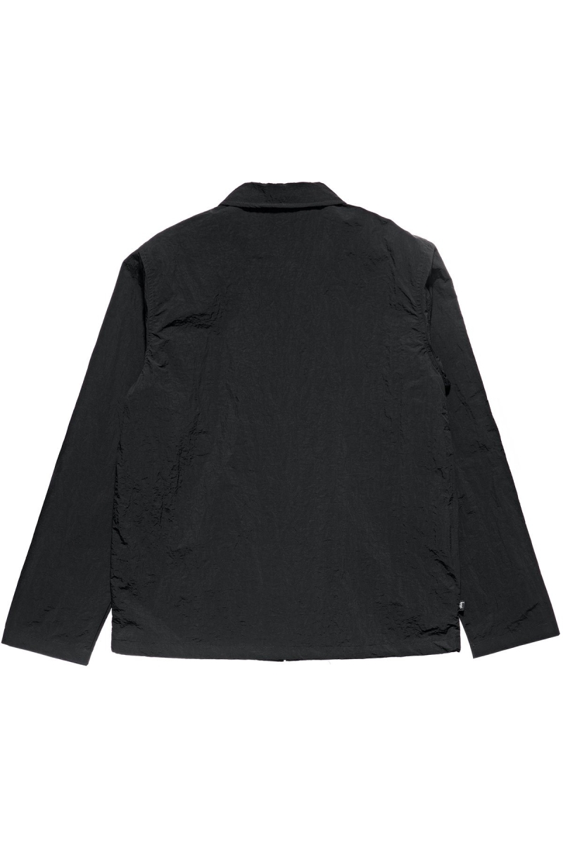 Black Men's Stussy Sid Taslon Jackets | CA0000360