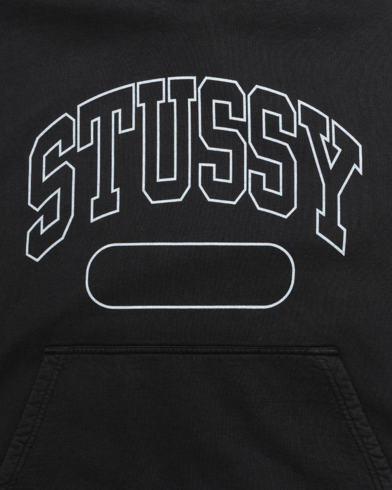 Black Men's Stussy Ss Boxy Cropped Hoodies | CA0000071