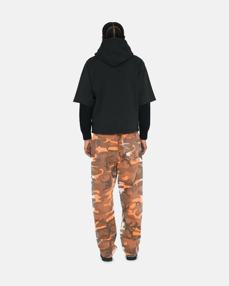 Black Men's Stussy Ss Boxy Cropped Hoodies | CA0000071