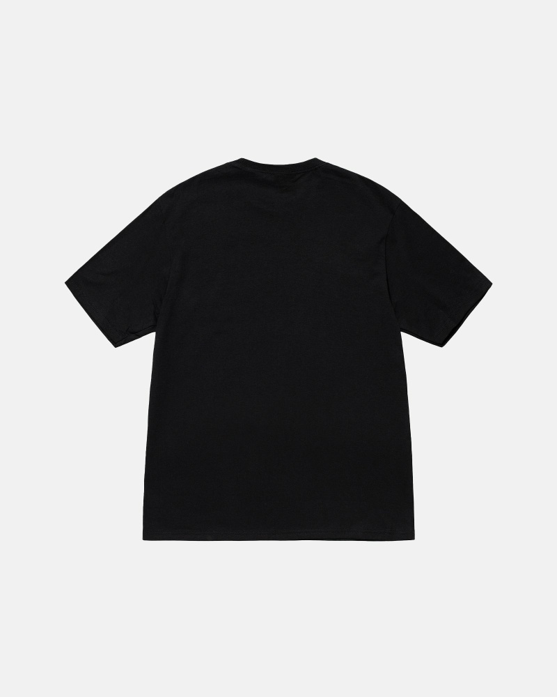 Black Men's Stussy Stamp T Shirts | CA0000271