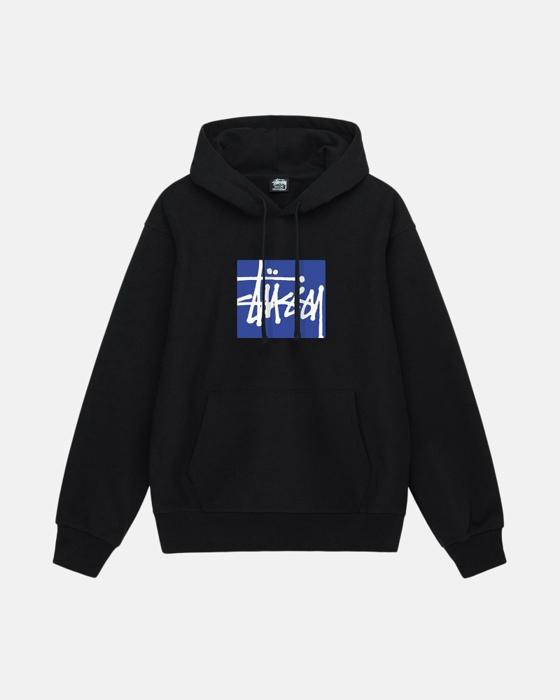 Black Men\'s Stussy Stock Box Hoodies | CA0000075