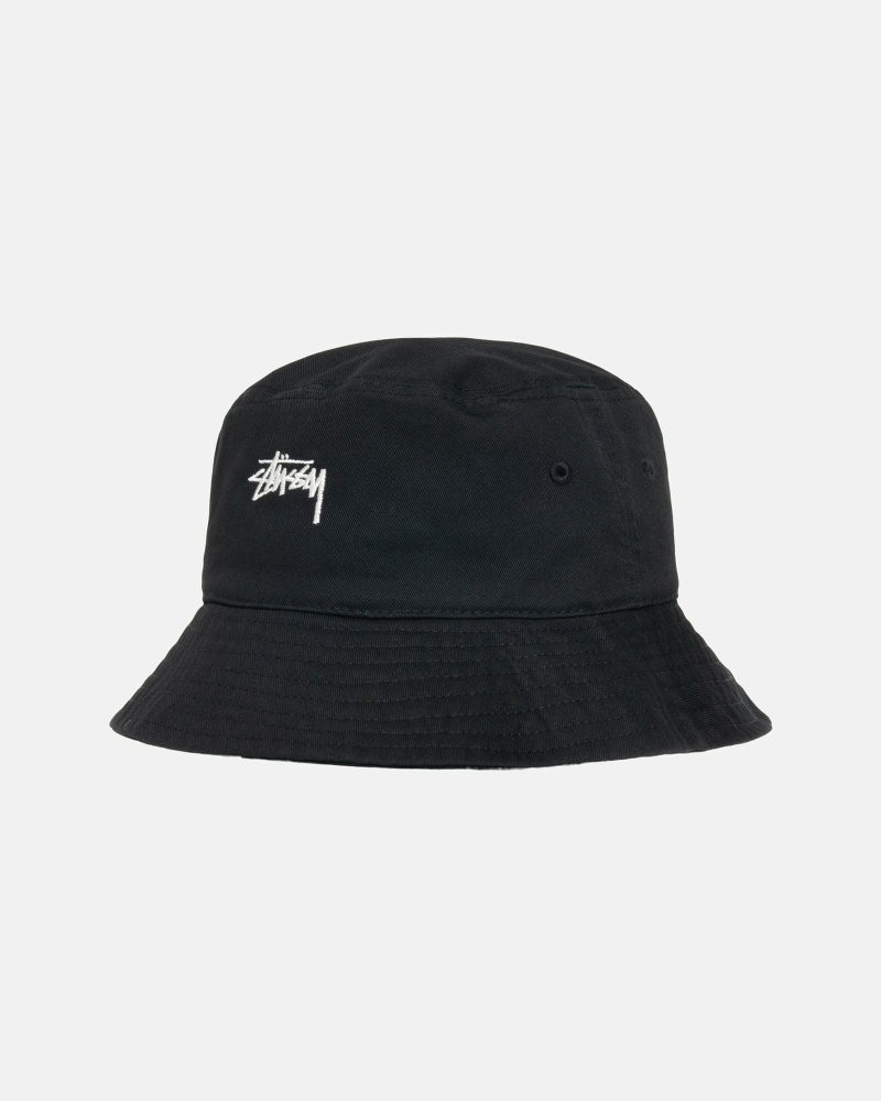 Black Men's Stussy Stock Bucket Hats | CA0000482