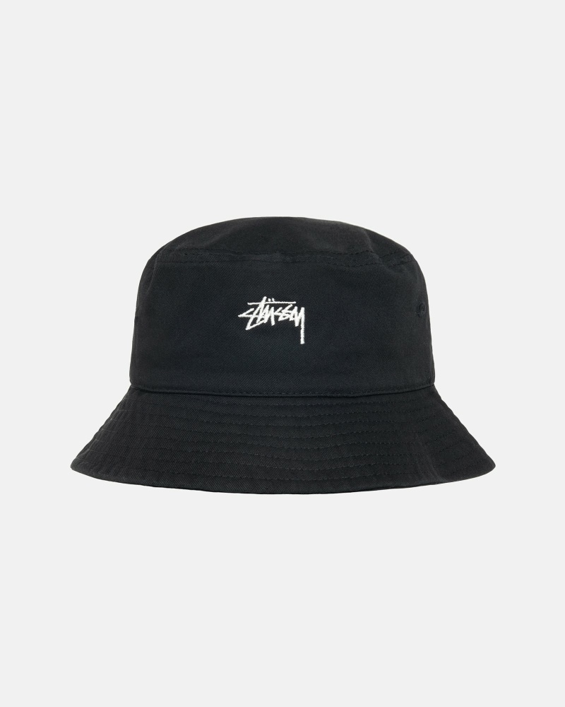 Black Men\'s Stussy Stock Bucket Hats | CA0000482