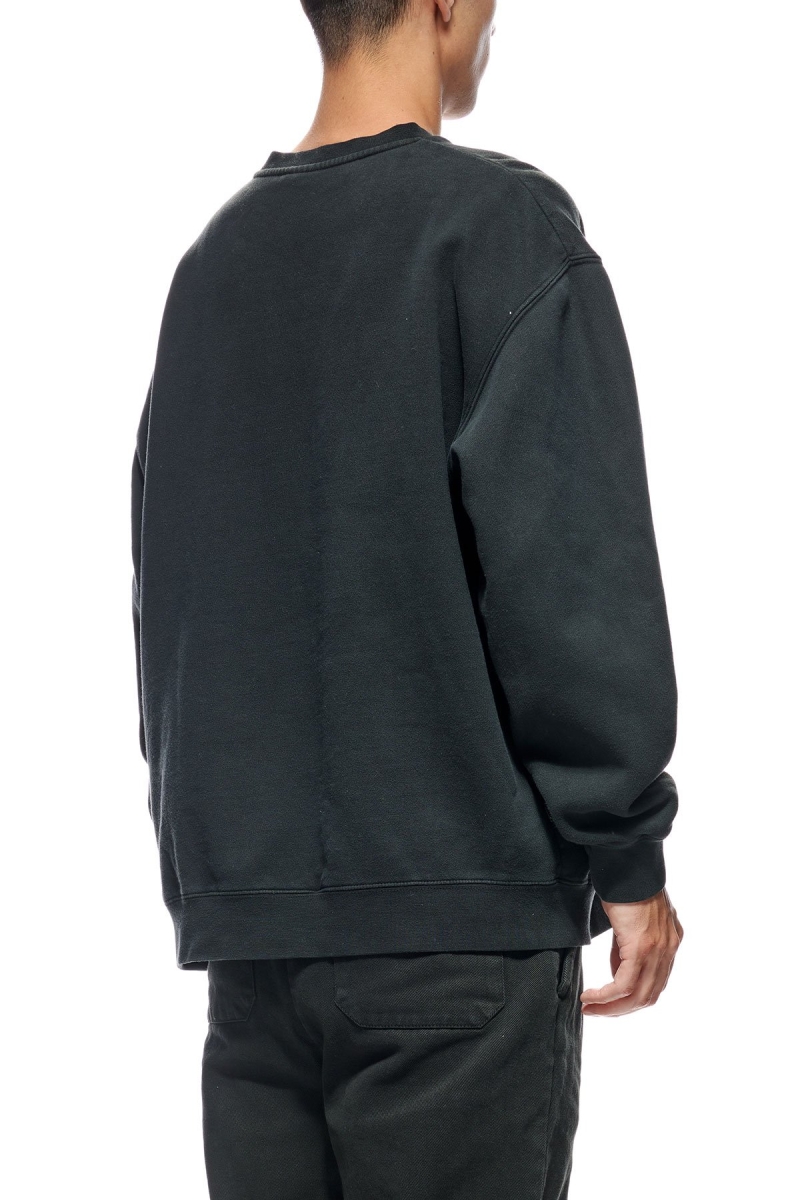 Black Men's Stussy Stock Shadow Crew Sweaters | CA0000852