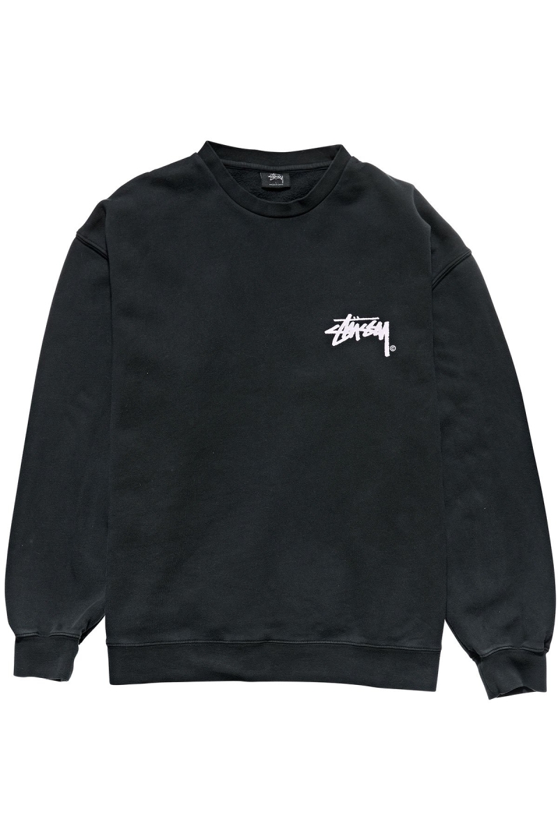 Black Men\'s Stussy Stock Shadow Crew Sweaters | CA0000852