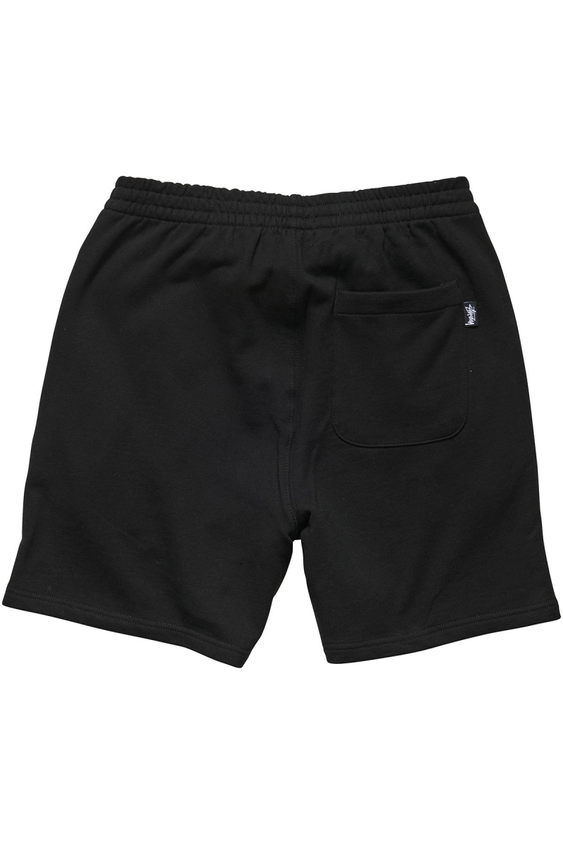 Black Men's Stussy Text Fleece Short Sportswear | CA0000791