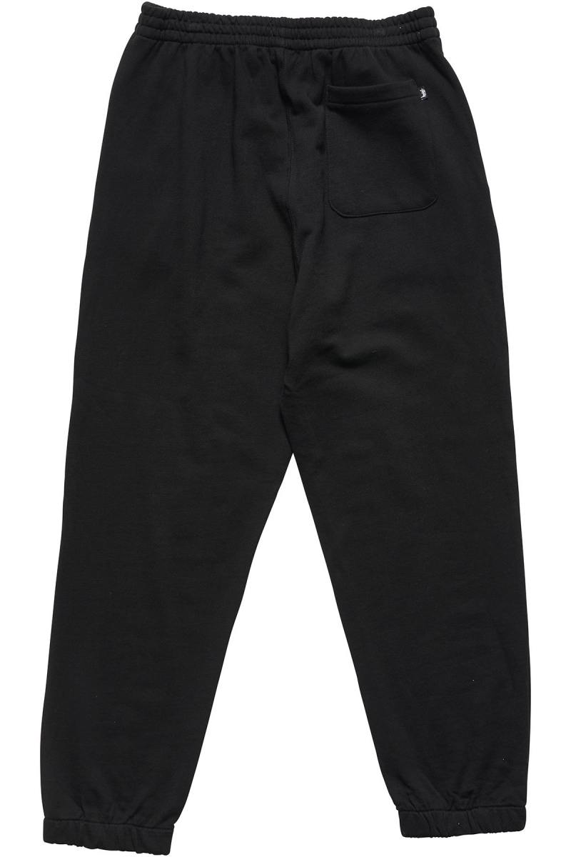 Black Men's Stussy Text Fleece Track Pants | CA0001005