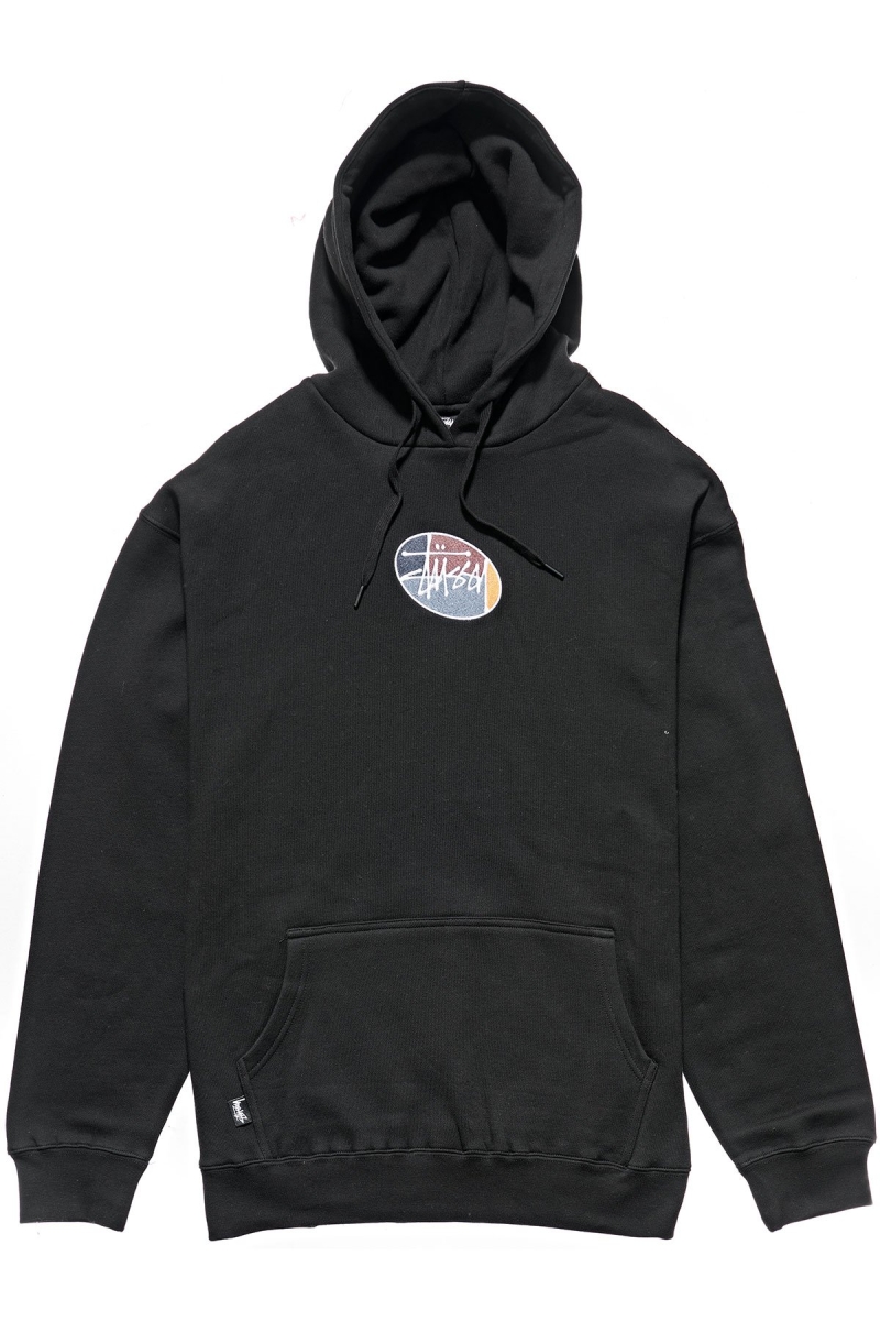 Black Men\'s Stussy Trivial Pursuit Hoodies | CA0000089