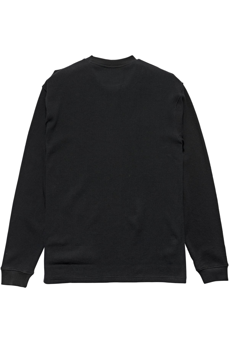 Black Men's Stussy Workwear Waffle Sweatshirts | CA0000962