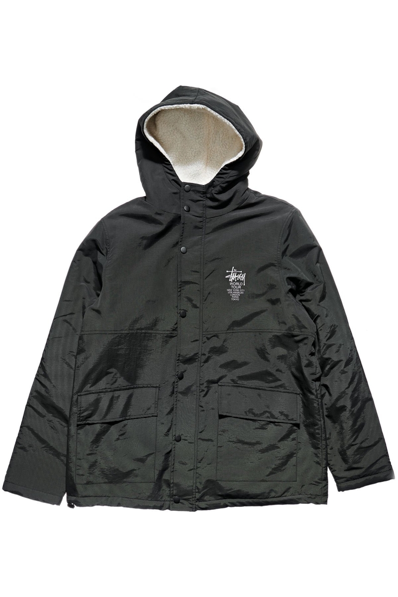 Black Men\'s Stussy World Tour Reversible Jackets | CA0000366