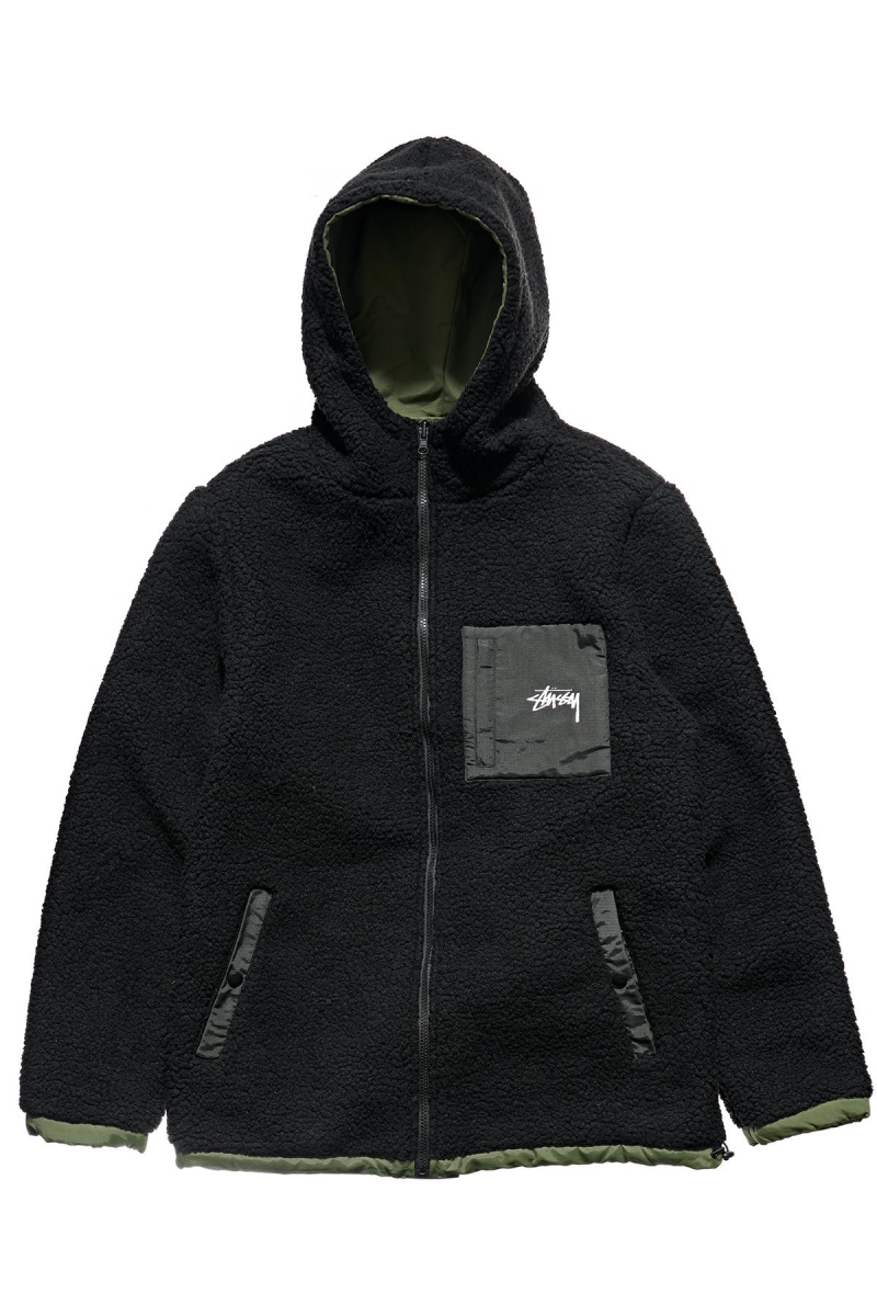 Black Men's Stussy World Tour Reversible Jackets | CA0000367