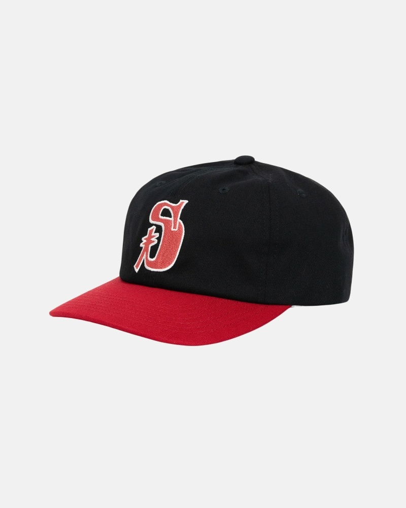 Black Red Men's Stussy Vintage S Low Pro Caps | CA0000507