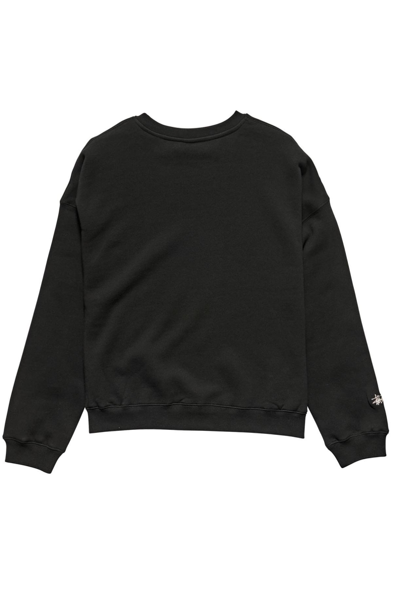 Black Women's Stussy Alcott OS Crew Sweaters | CA0000813