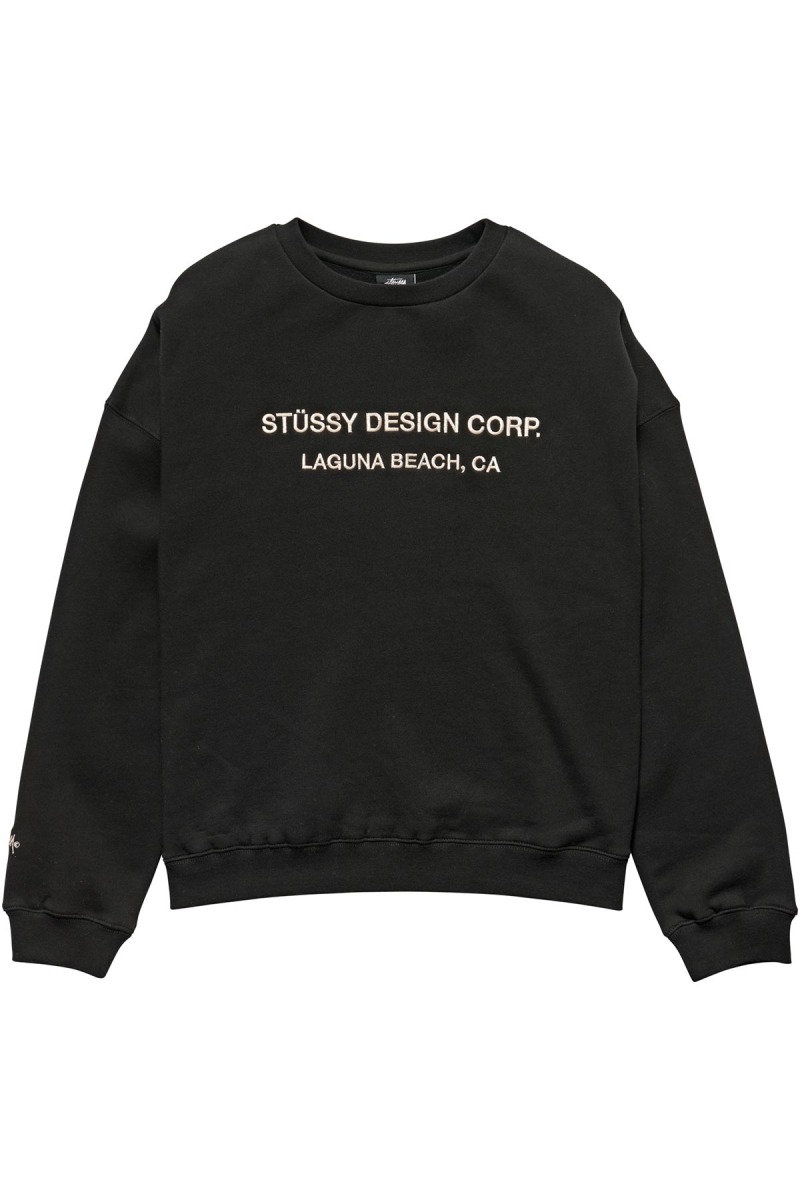 Black Women\'s Stussy Alcott OS Crew Sweaters | CA0000813