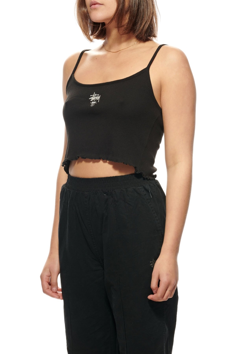 Black Women's Stussy Fairmont Fluted Singlets | CA0000715