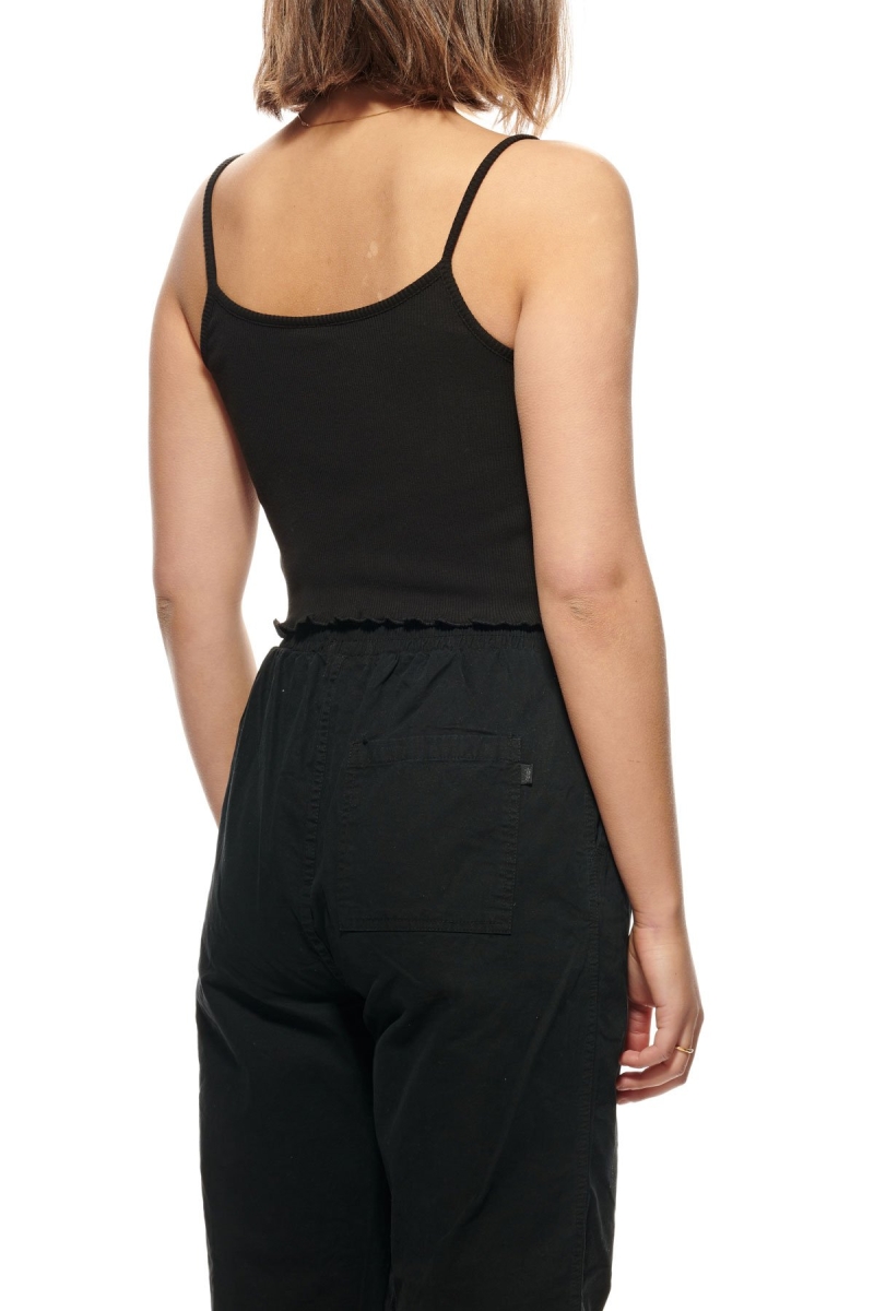 Black Women's Stussy Fairmont Fluted Singlets | CA0000715