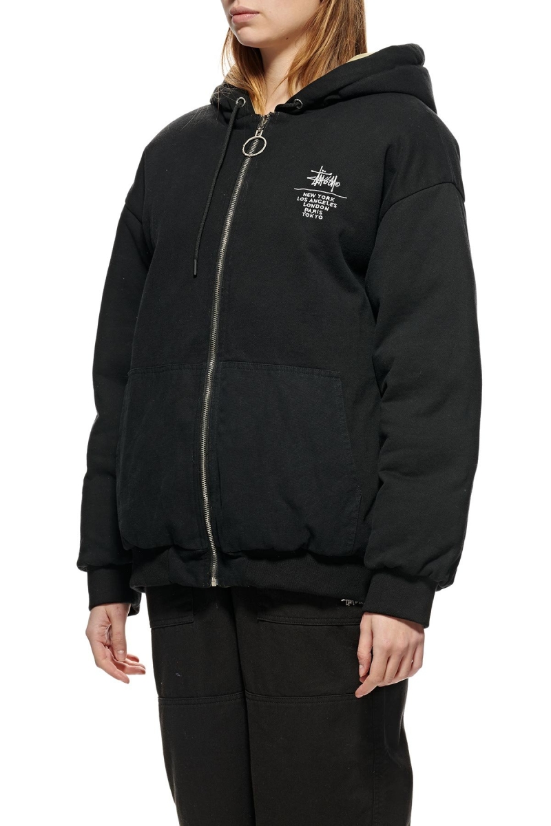 Black Women's Stussy Fowler Reversible Puffa Jackets | CA0000339