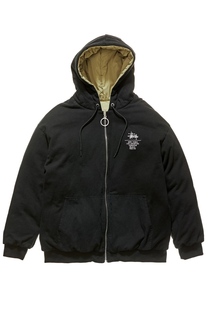 Black Women\'s Stussy Fowler Reversible Puffa Jackets | CA0000339