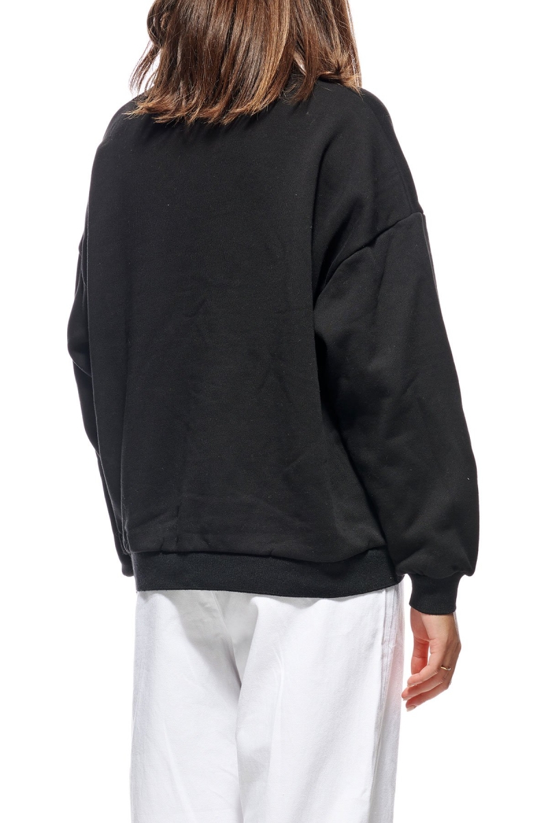 Black Women's Stussy Graffiti OS Fleece Polo Sweaters | CA0000840