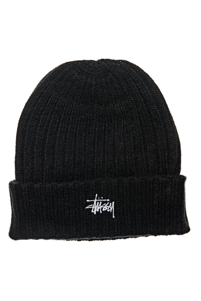 Black Women\'s Stussy Graffiti Rib Knit Beanie Hats | CA0000458