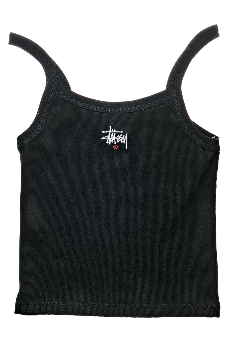 Black Women\'s Stussy Graffiti Rib Singlets | CA0000716