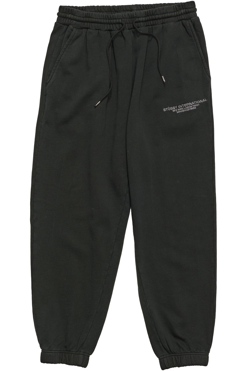 Black Women\'s Stussy INT. Embroidered Track Pants | CA0000985