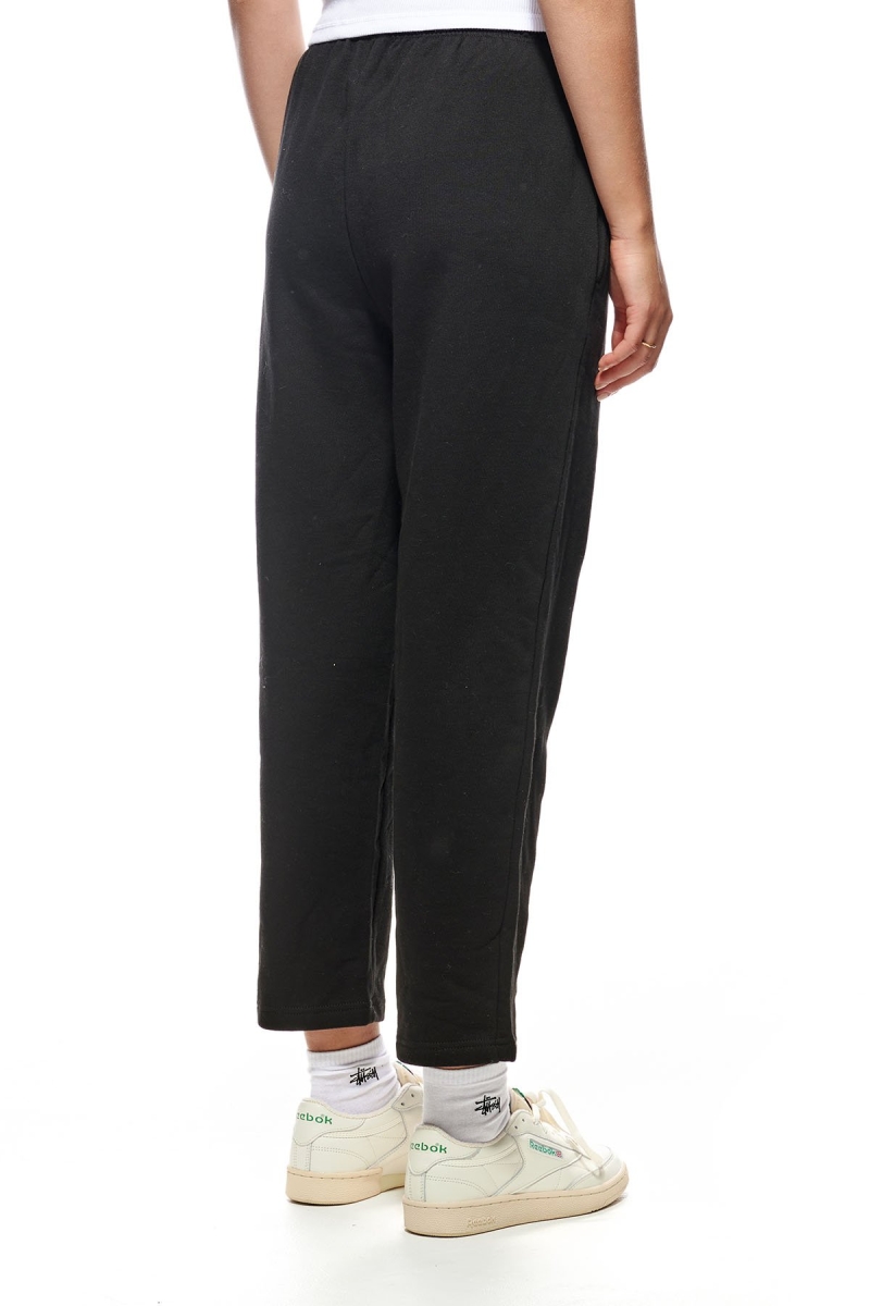 Black Women's Stussy Italic Crop Sweat Pants | CA0000562