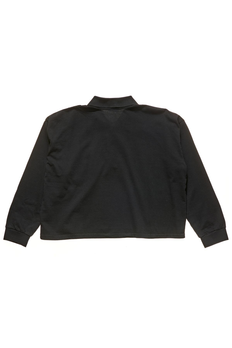 Black Women's Stussy Jensen Relaxed Rubgy Shirts | CA0000315