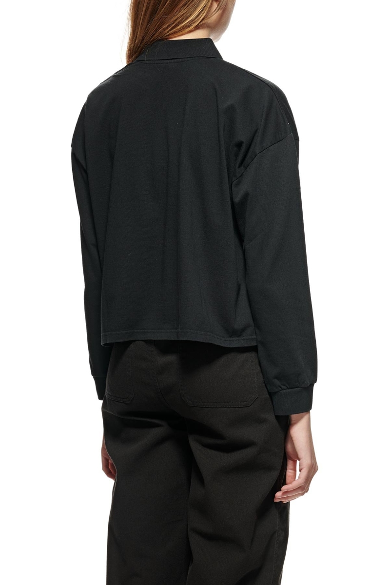 Black Women's Stussy Jensen Relaxed Rubgy Shirts | CA0000315