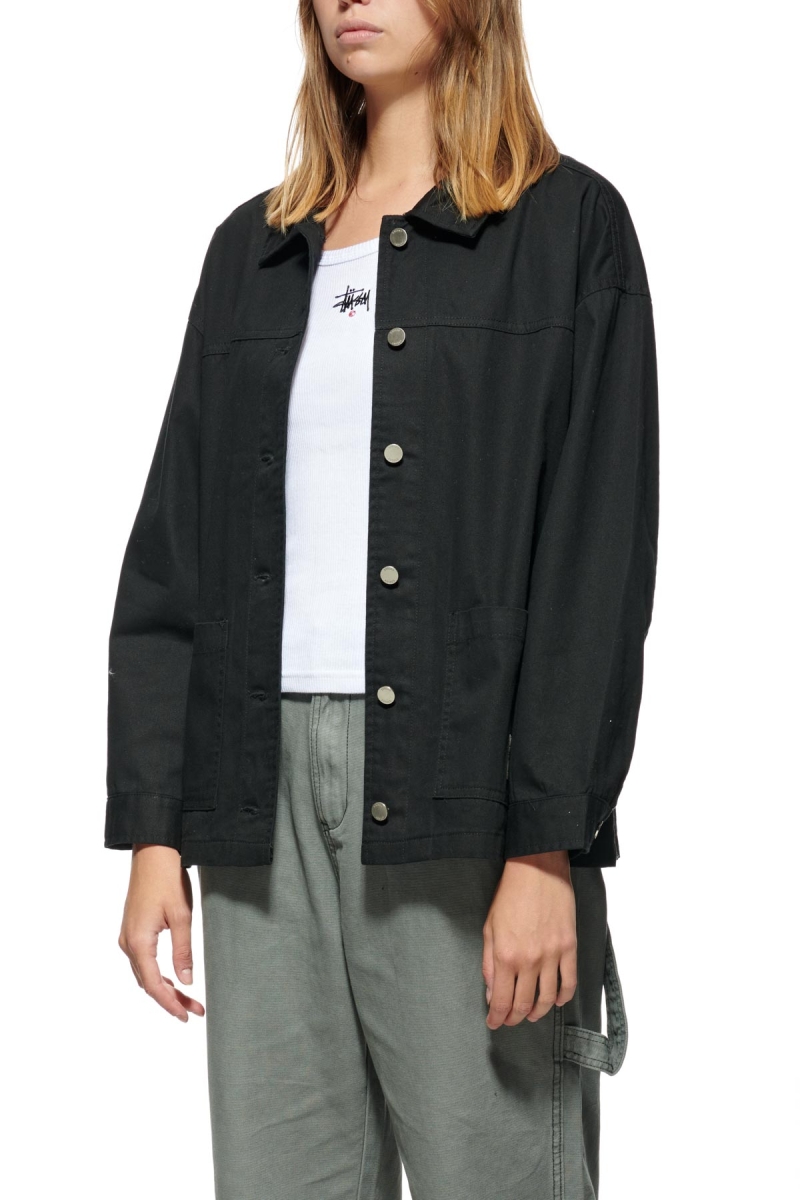 Black Women's Stussy Lawrence Workwear Jackets | CA0000352