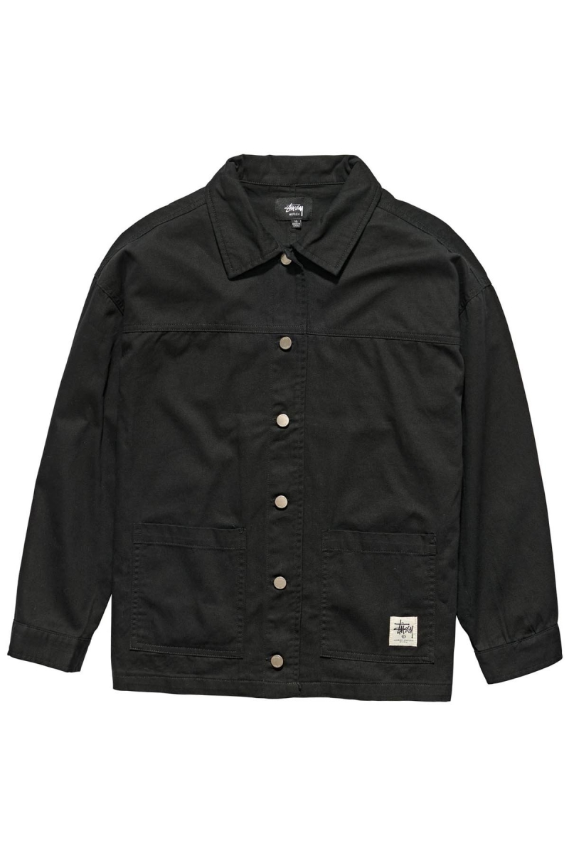 Black Women\'s Stussy Lawrence Workwear Jackets | CA0000352