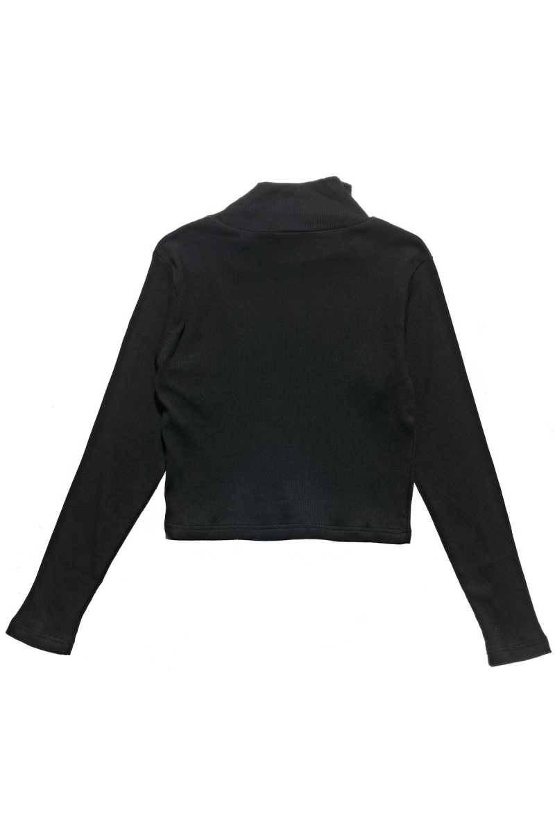 Black Women's Stussy Leigh Turtleneck Sweatshirts | CA0000934