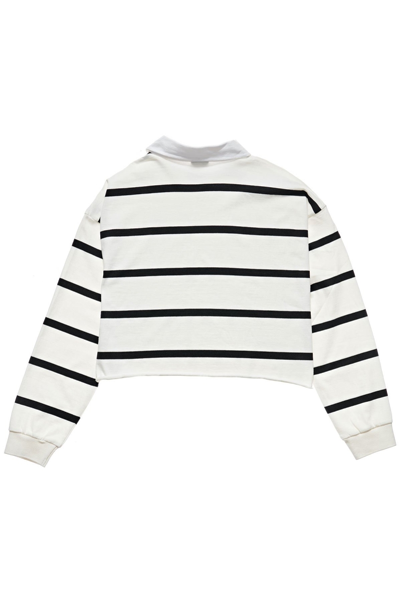 Black Women's Stussy Monaco Stripe Rugby Shirts | CA0000326