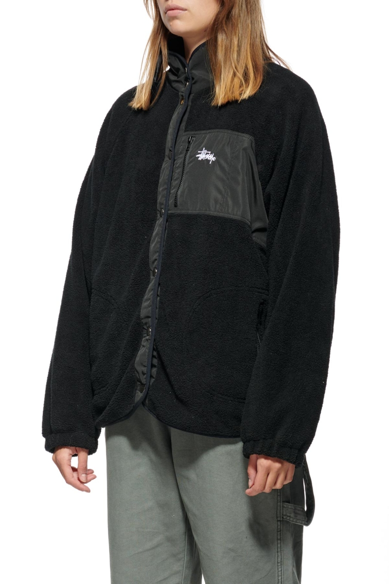 Black Women's Stussy Ventura Sherpa Jackets | CA0000363