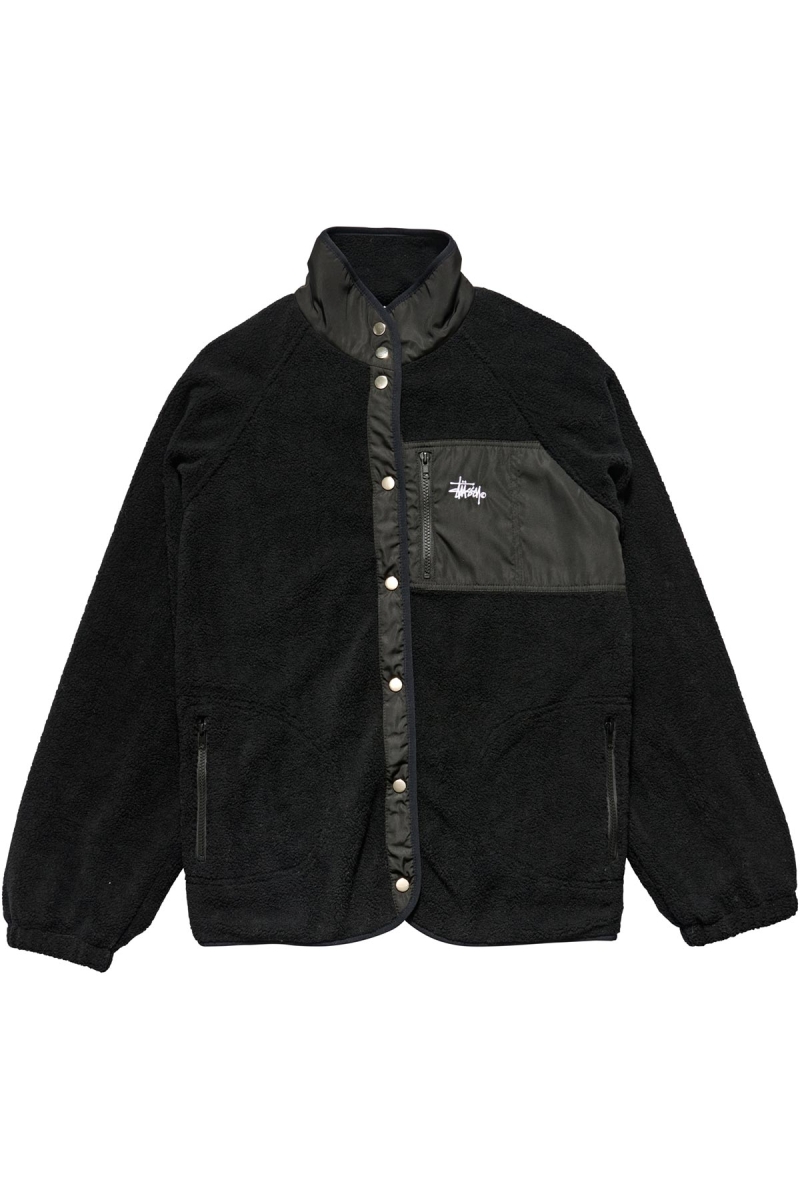 Black Women\'s Stussy Ventura Sherpa Jackets | CA0000363