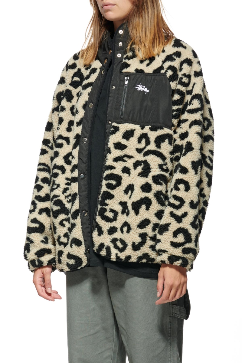 Black Women's Stussy Ventura Sherpa Jackets | CA0000364