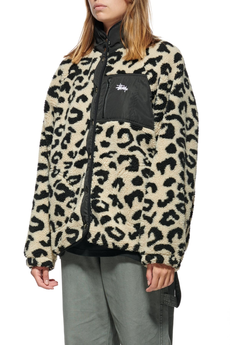 Black Women's Stussy Ventura Sherpa Jackets | CA0000364