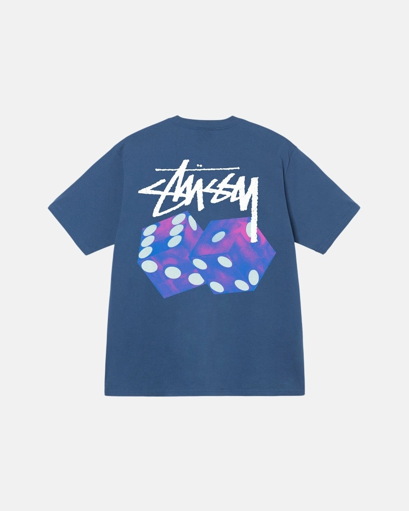 Blue Men\'s Stussy Authentic New Era T Shirts | CA0000093