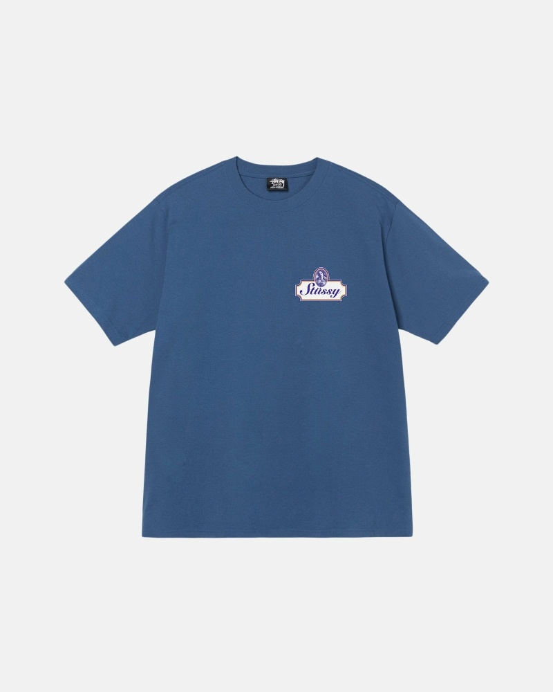 Blue Men's Stussy Authentic T Shirts | CA0000095