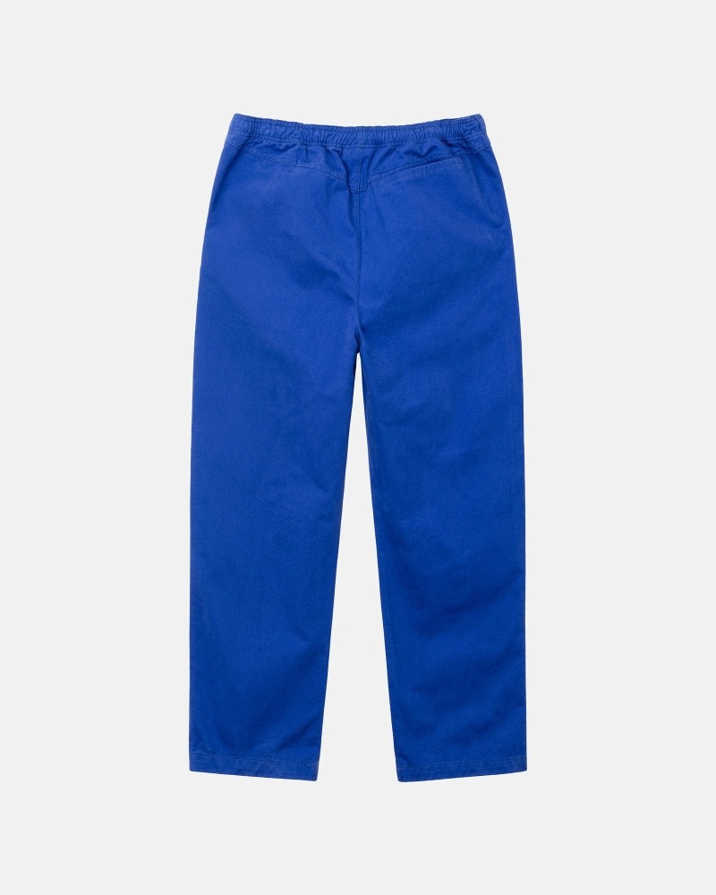 Blue Men's Stussy Brushed Beach Pants | CA0000547